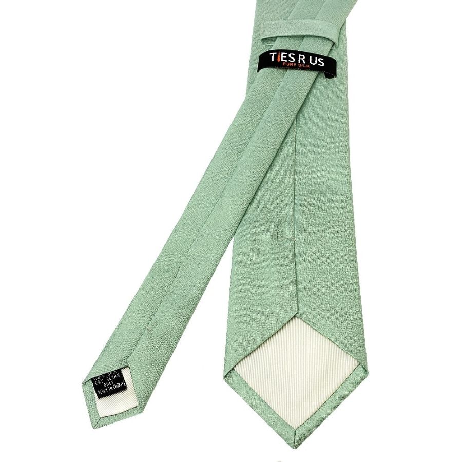 Plain Sea Grass Silk Classic Men's Tie and Pocket Square Set