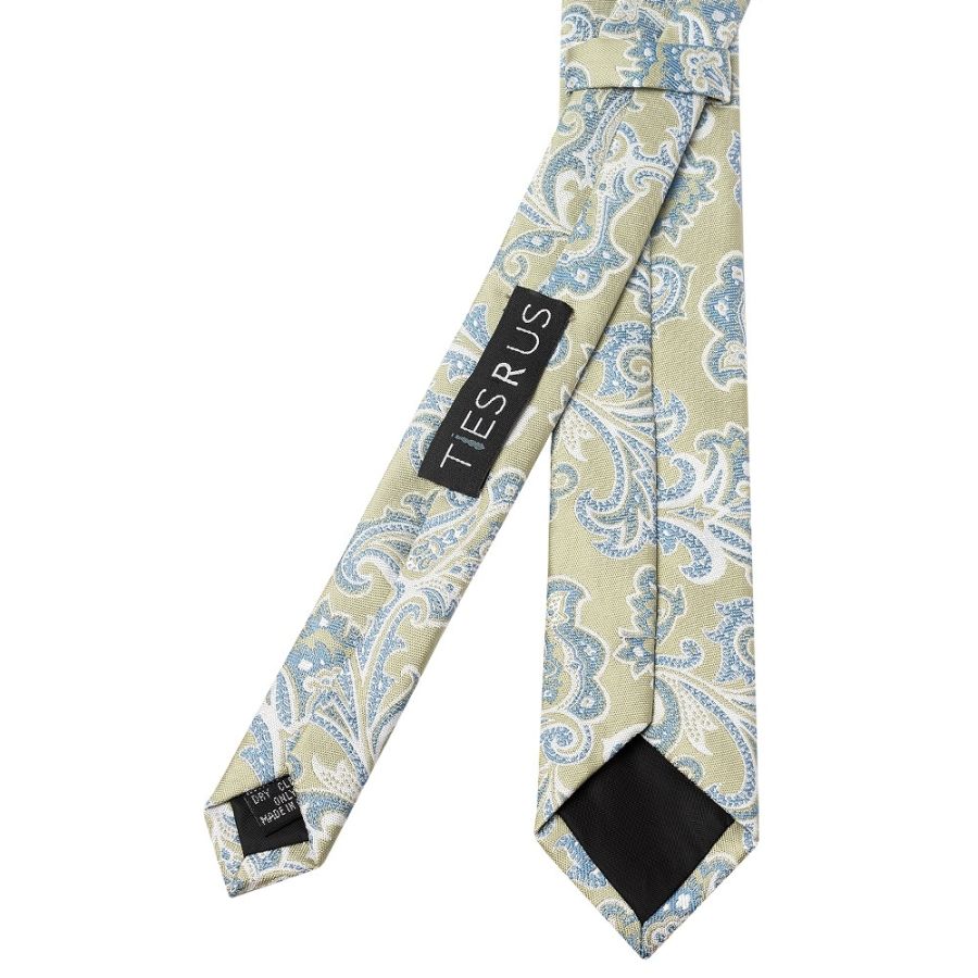 Green and Blue Paisley Skinny Men's Tie