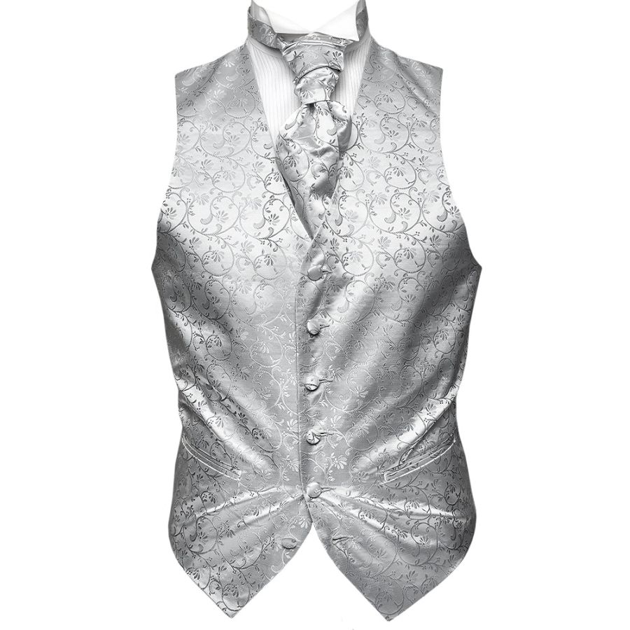 Silver Floral Waistcoat
