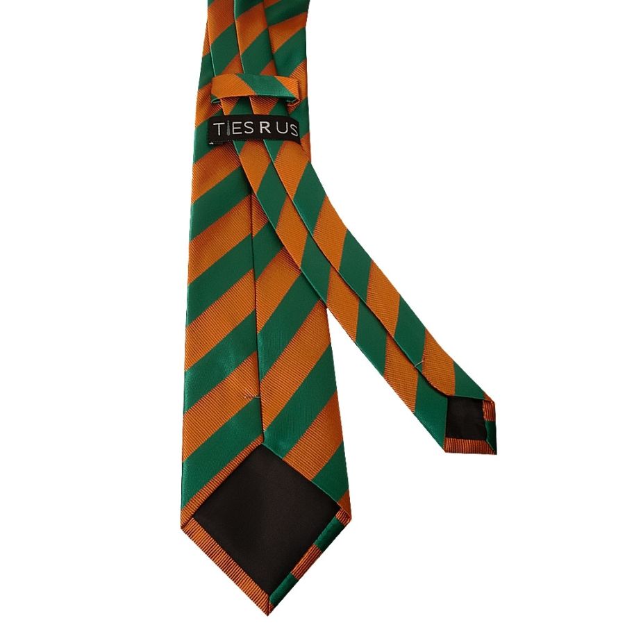 Orange and Green Striped Classic Men's Tie