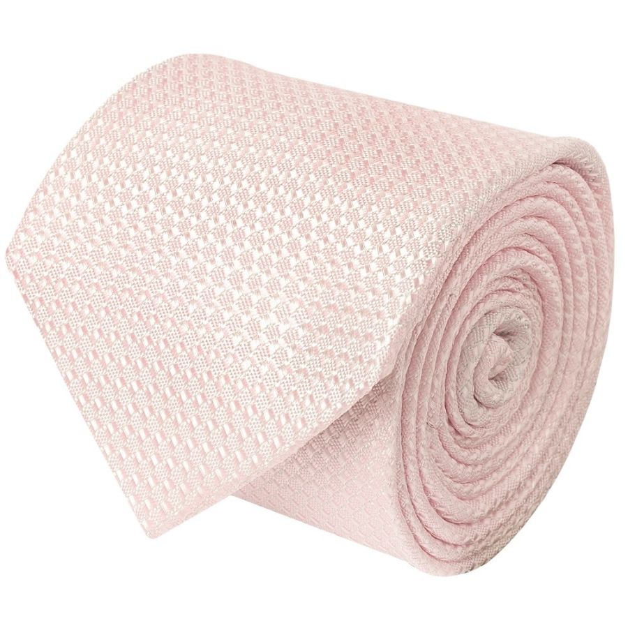 Blush Textured Classic Tie and Pocket Square Set