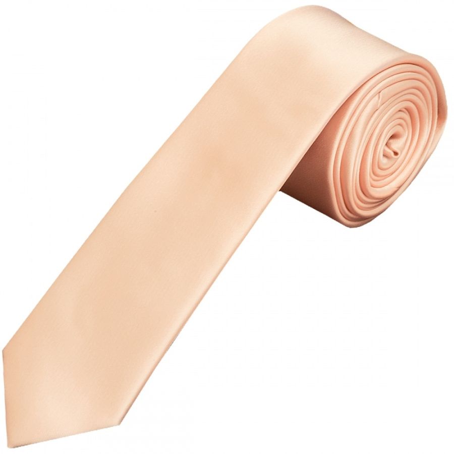 Plain Light Peach Satin Boys Tie