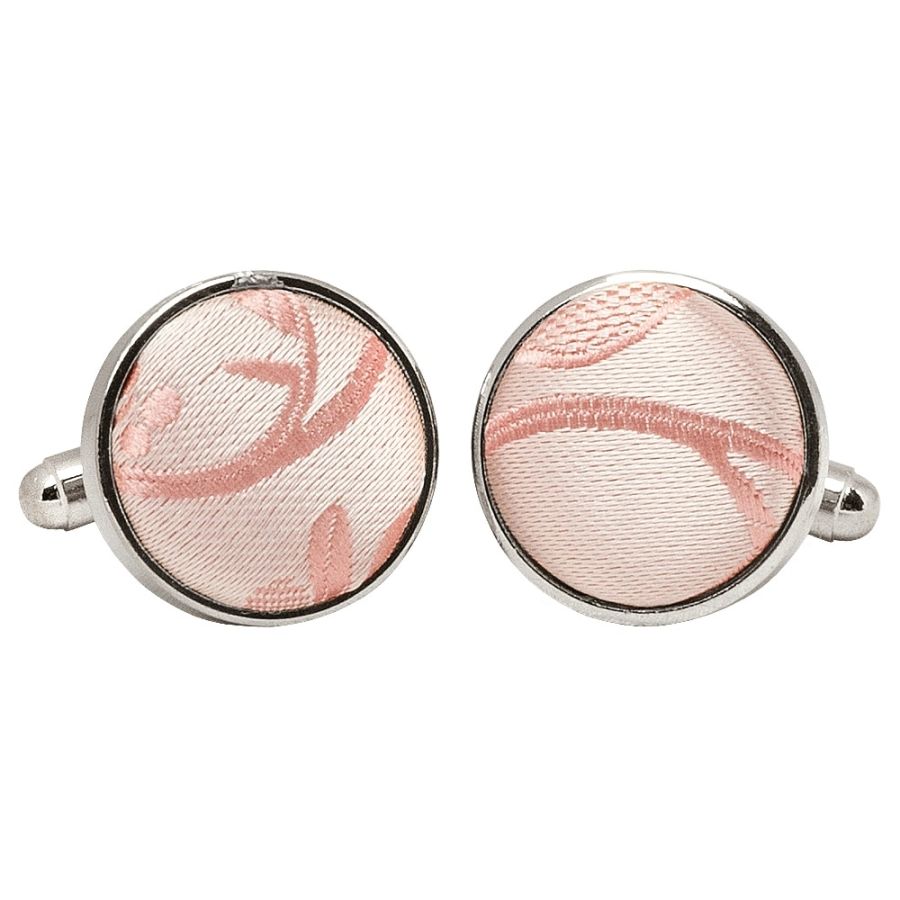 Rose Quartz Floral Cufflinks