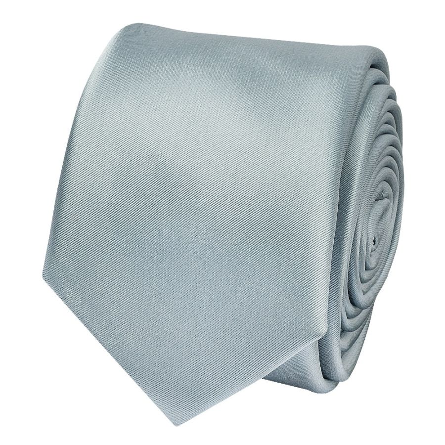 Plain Duck Egg Boys Satin Skinny Tie and Pocket Square Set