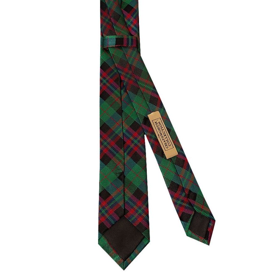 Green and Red Tartan Silk Skinny Boys Tie