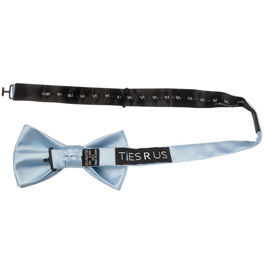 Plain Light Blue Hand Made Mens Bow Tie