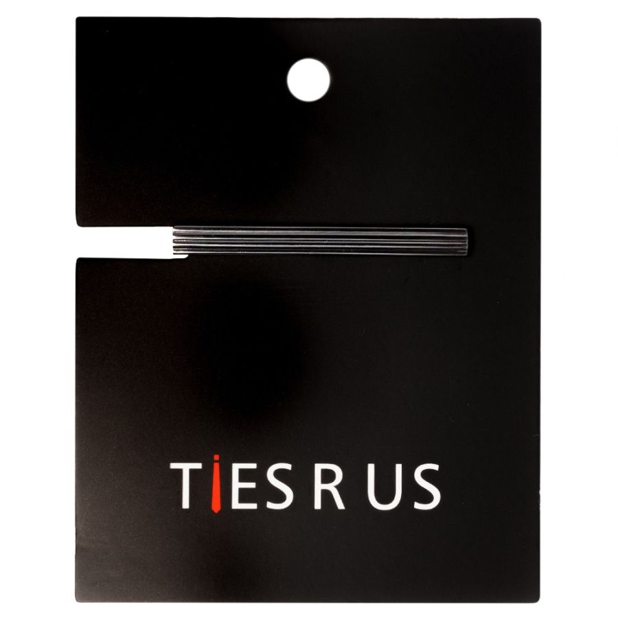 Gunmetal Grey Striped Metal Bar Tie Clip