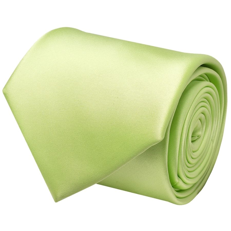 Plain Avocado Satin Classic Men's Tie and Pocket Square Set