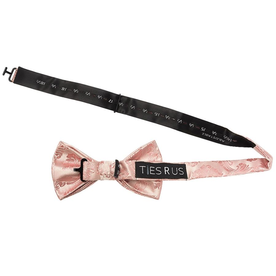 Rose Gold Paisley Handmade Mens Bow Tie