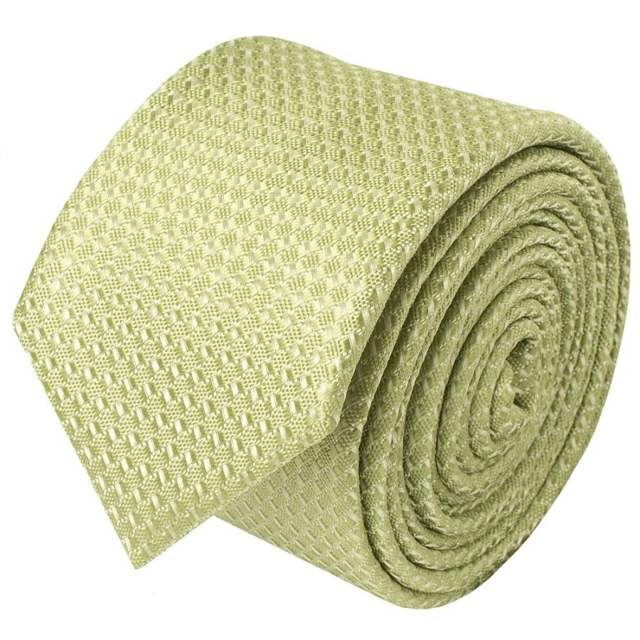 Sage Green Textured Skinny Tie and Pocket Square Set