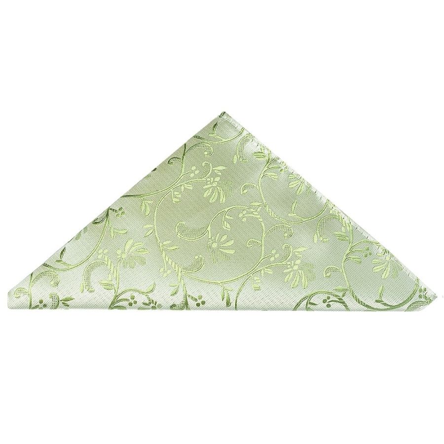 Sage Green Floral Men's Cravat Tie and Pocket Square Set