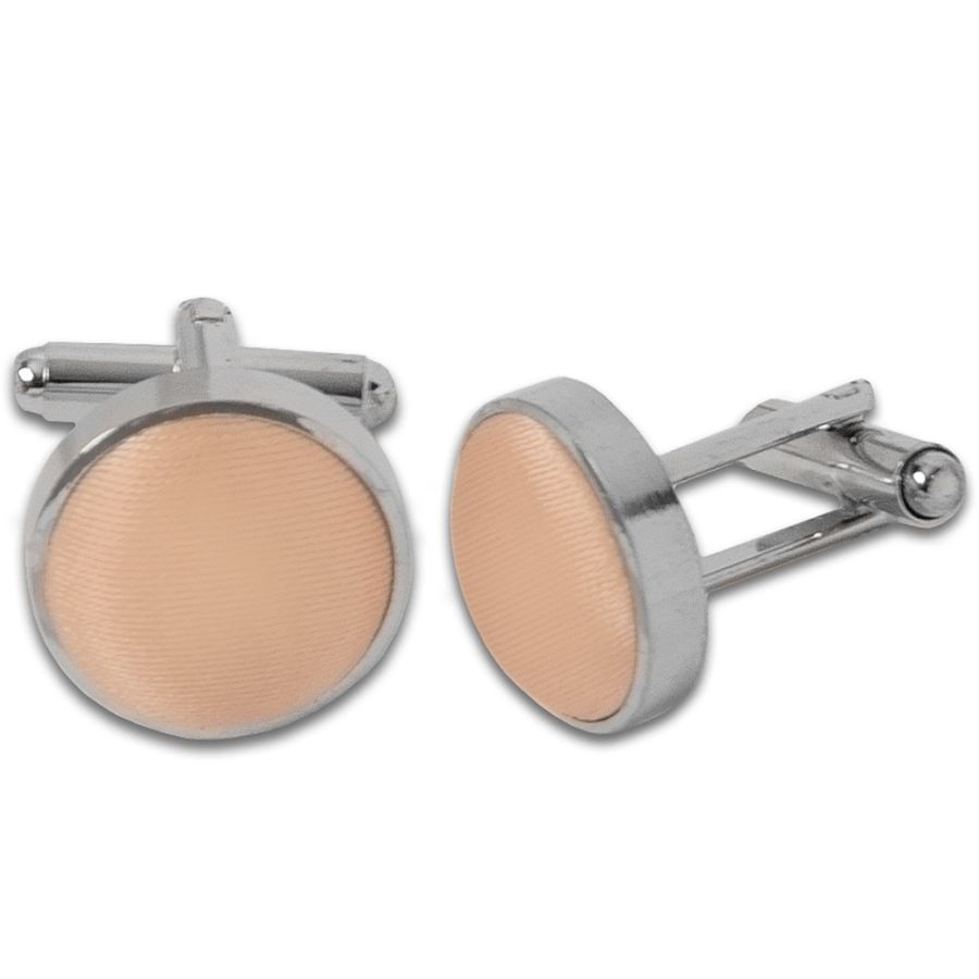 Plain Nude Satin Cufflinks