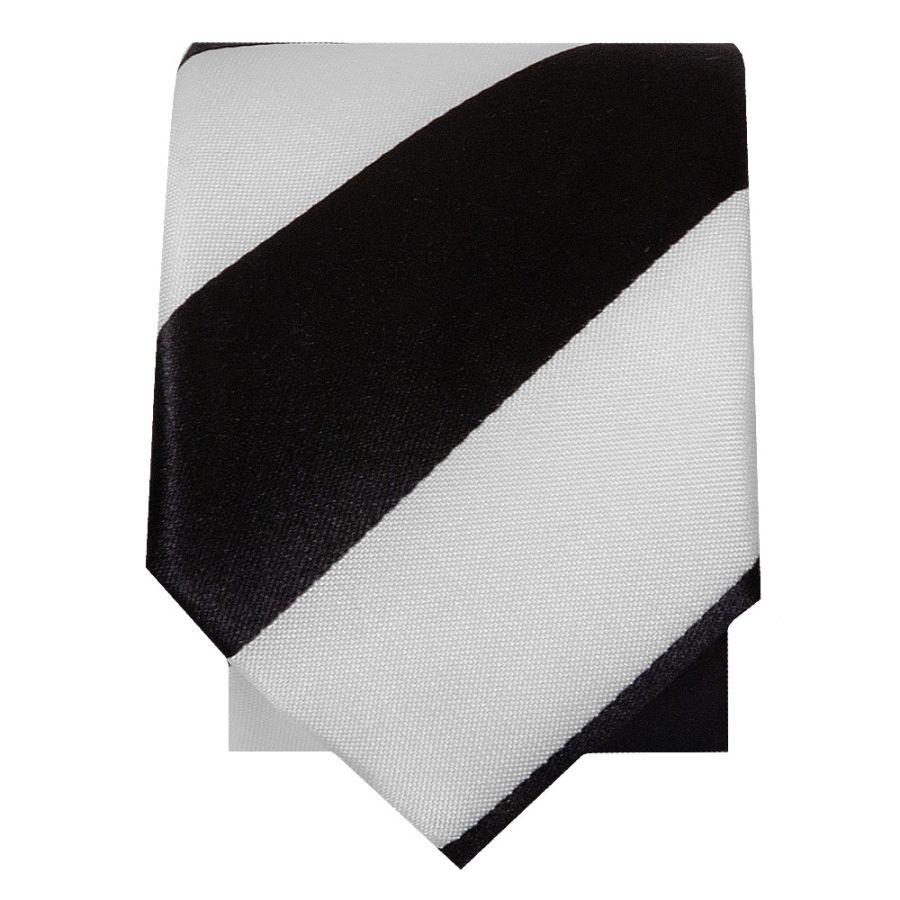 Black and White Striped Skinny Boys Tie