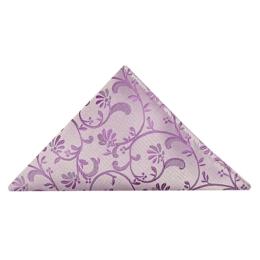 Lilac Floral Classic Men's Tie and Pocket Square Set