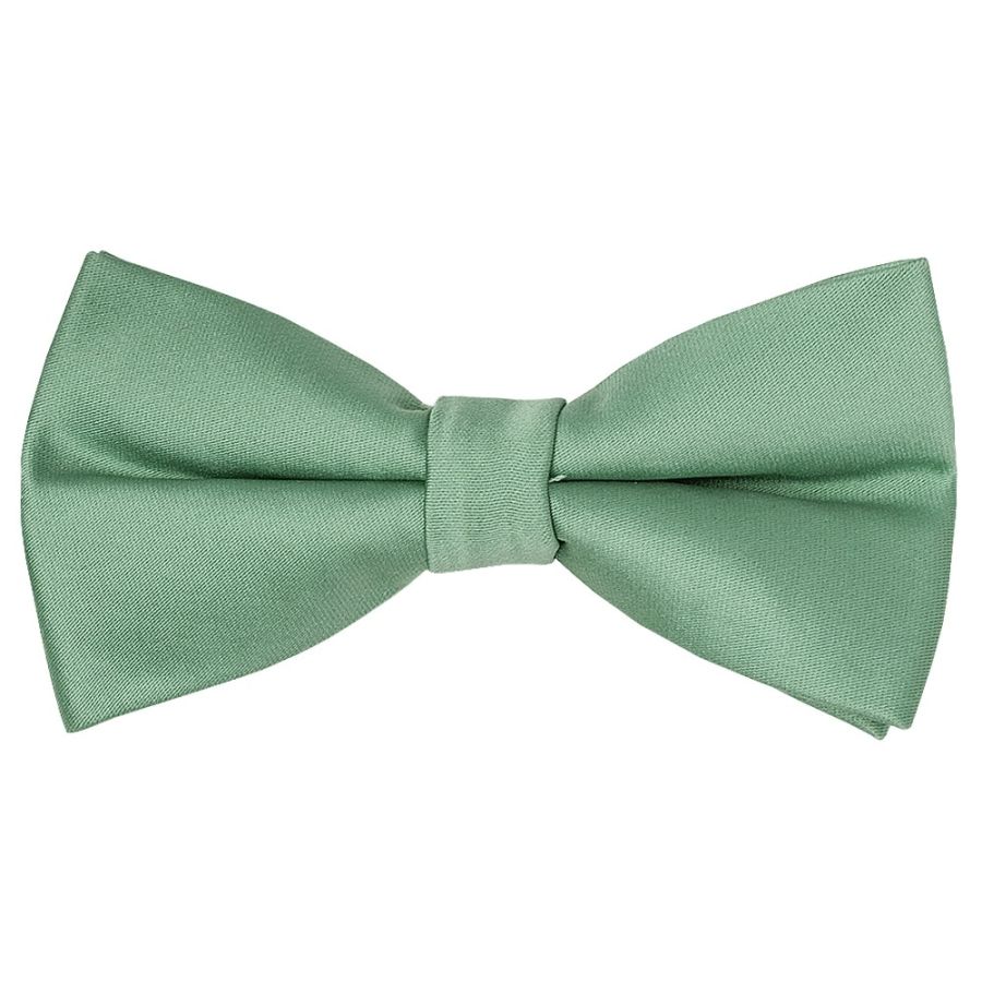 Pre Tied Plain Seagrass Satin Boys Bow Tie Age 8-11