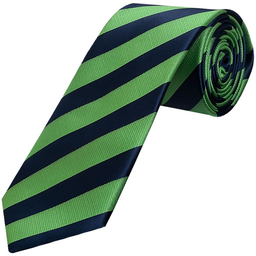 Navy and Lime Striped Classic Men's Tie