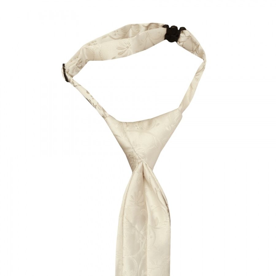 Pre Tied Ivory Floral Boys Tie Age 4-7