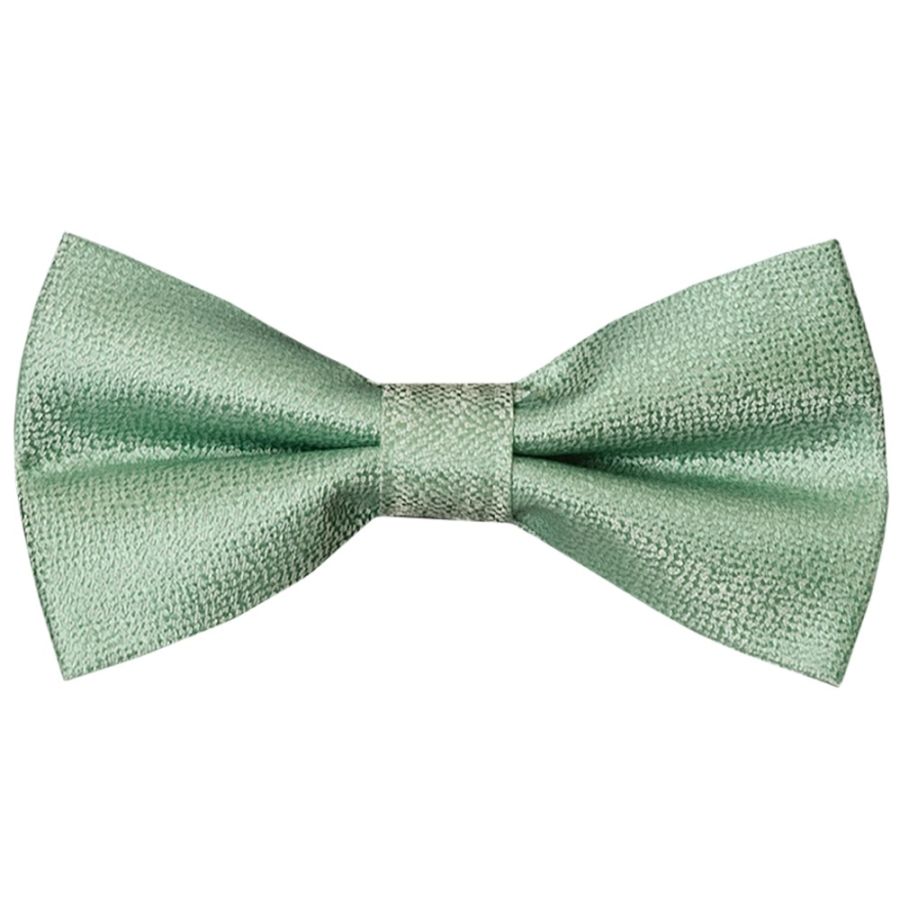 Pre Tied Green Textured Silk Boys Bow Tie Age 4-7