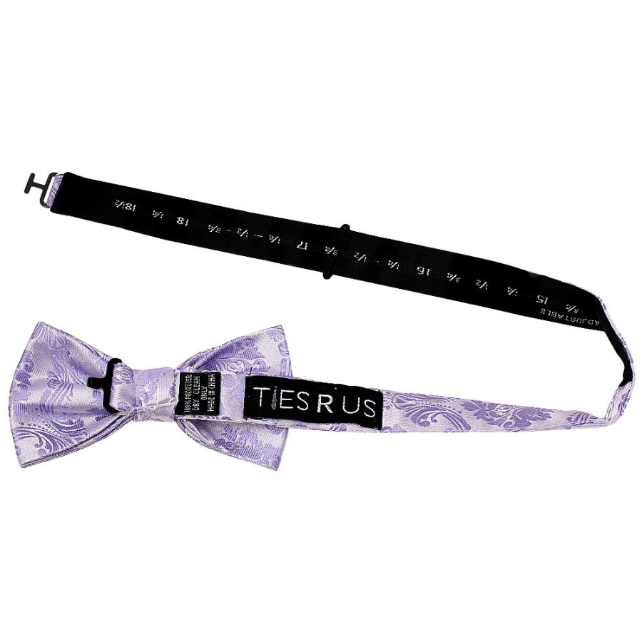 Lilac Paisley Handmade Mens Bow Tie