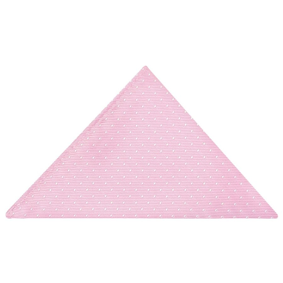Pink and White Polka Dot Pocket Square