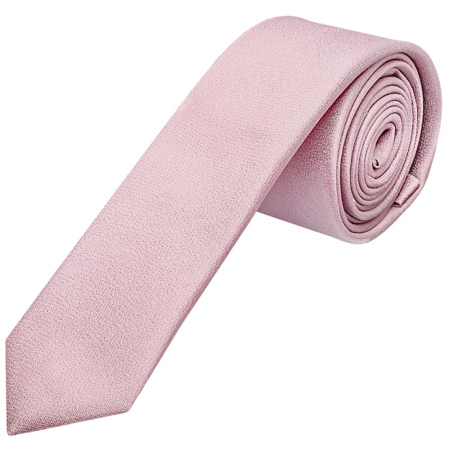 Plain Lilac Pink Silk Skinny Boys Tie