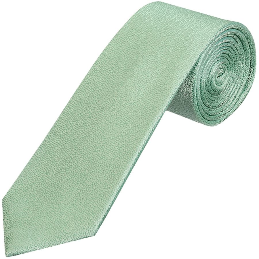 Plain Green Textured Silk Classic Men's Tie and Pocket Square Set
