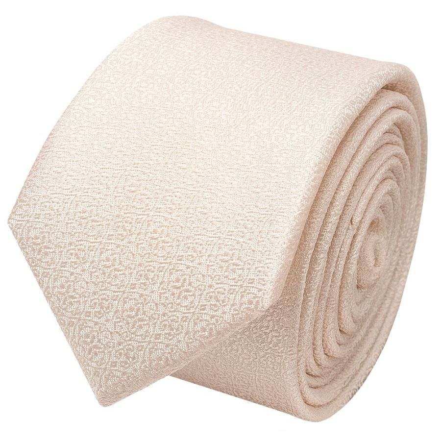 Blush Self Floral Textured Silk Skinny Men's Tie