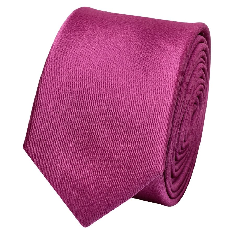 Fuchsia Pink Satin Skinny Boys Tie