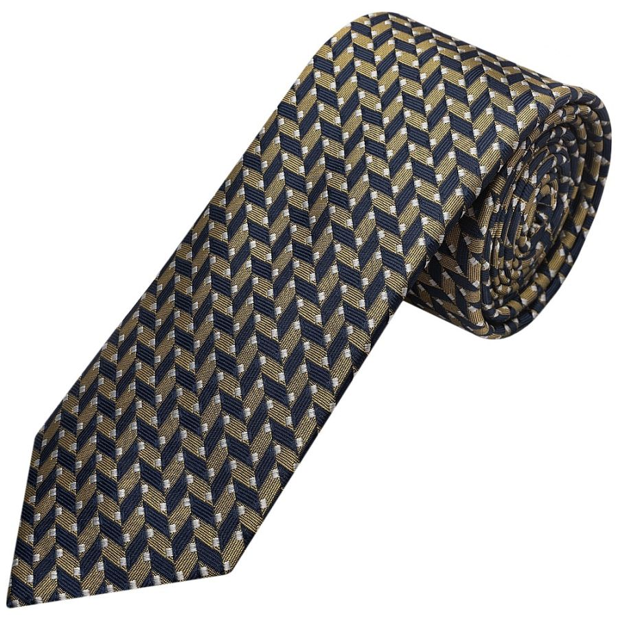Slim Gold Geometric Men's Tie