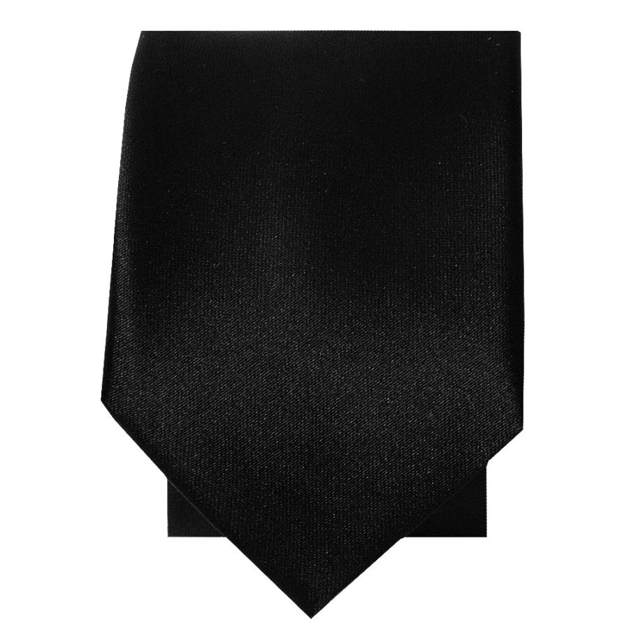 Plain Black Satin Skinny Boys Tie