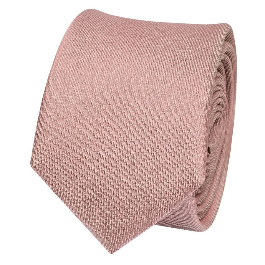Plain Rose Gold Silk Skinny Boys Tie