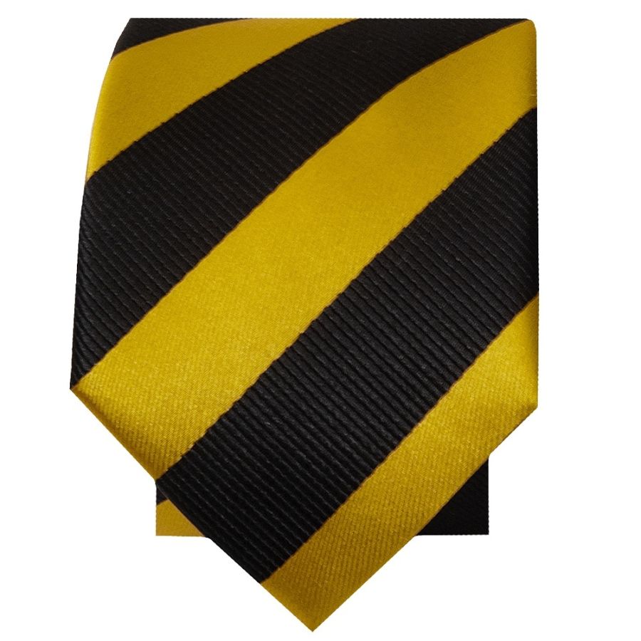 Black and Gold Striped Skinny Men's Tie