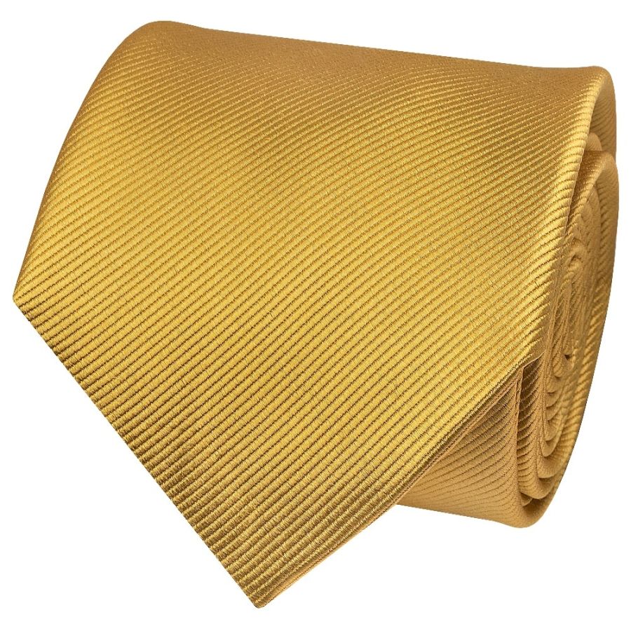 Mustard Yellow Silk Twill Classic Mens Tie and Pocket Square Set
