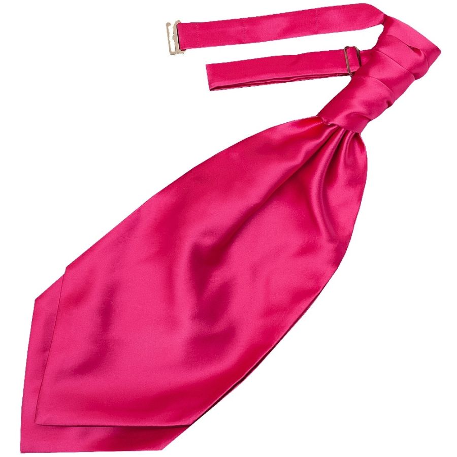 Plain Cerise Pink Satin Men's Cravat Tie