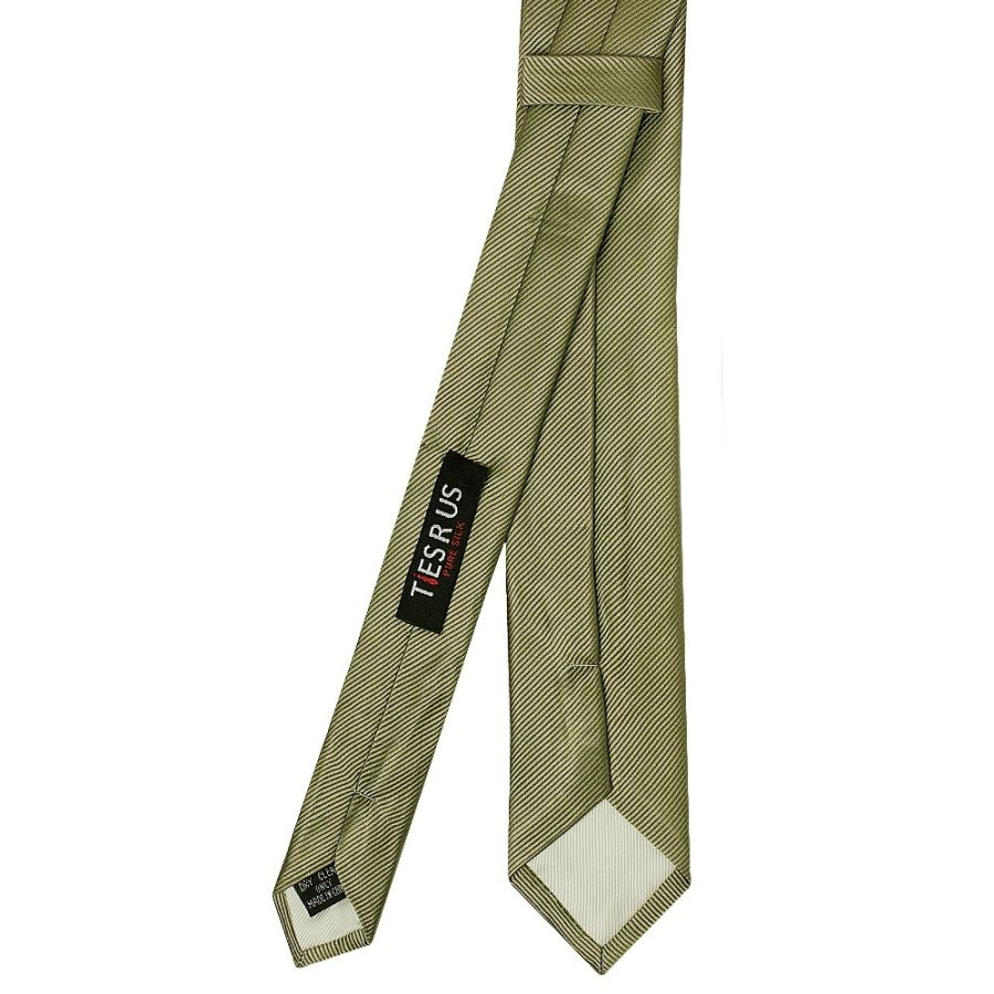 Khaki Silk Twill Skinny Mens Tie