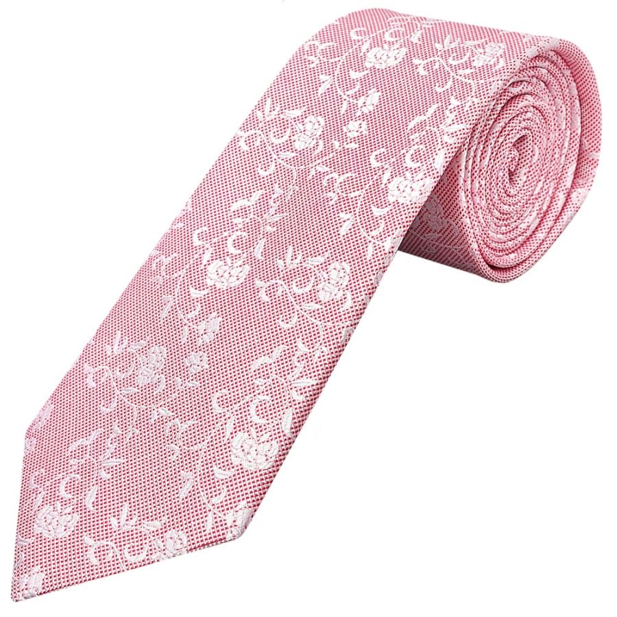 Pink and White Floral Classic Men's Tie