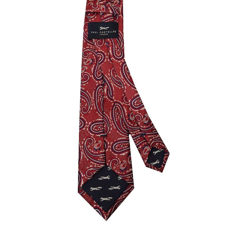 Burgundy Paisley Classic Men's Silk Tie