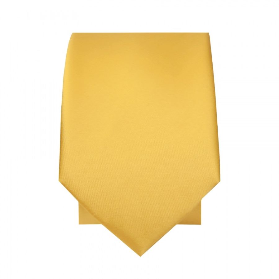 Plain Gold Satin Silk Skinny Men's Tie