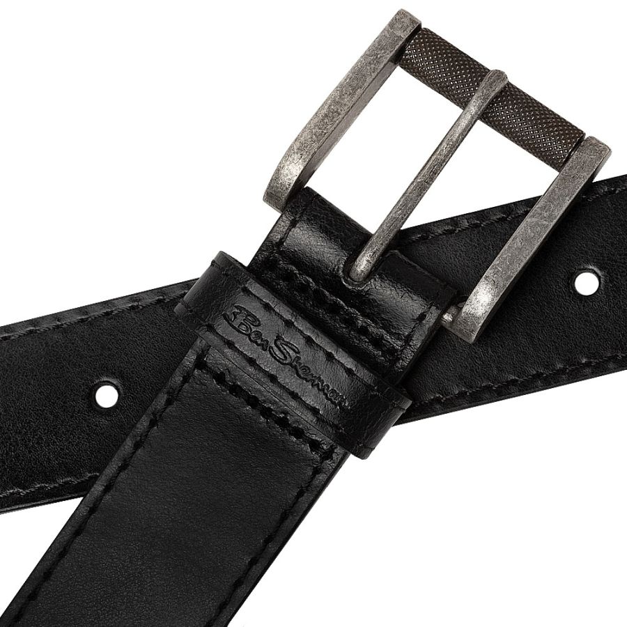 Ben Sherman Chopper Full Grain Black Belt