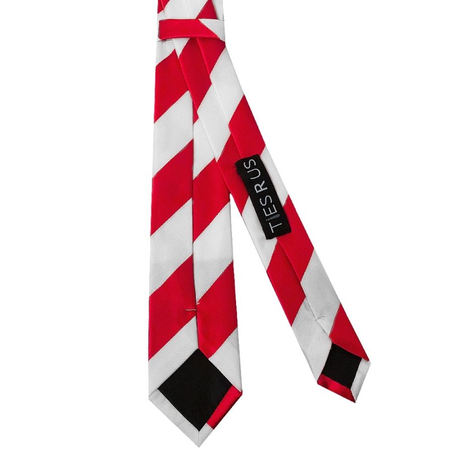 Red and White Striped Skinny Boys Tie