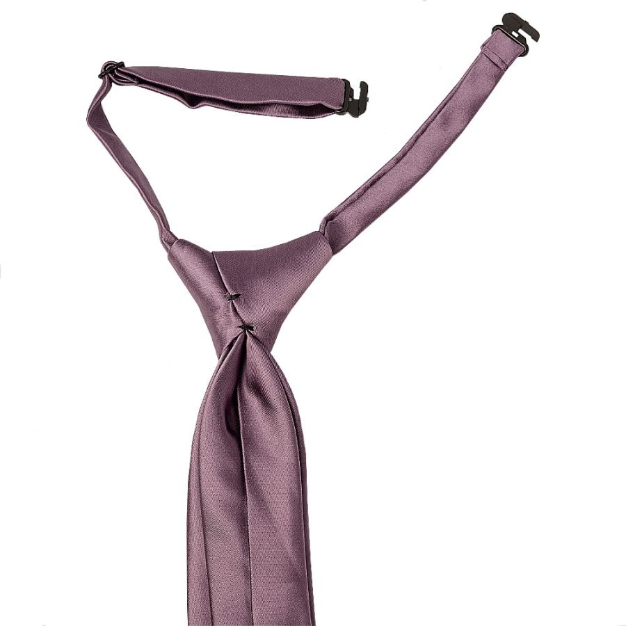 Pre Tied Plain Mauve Boys Tie Age 4-7