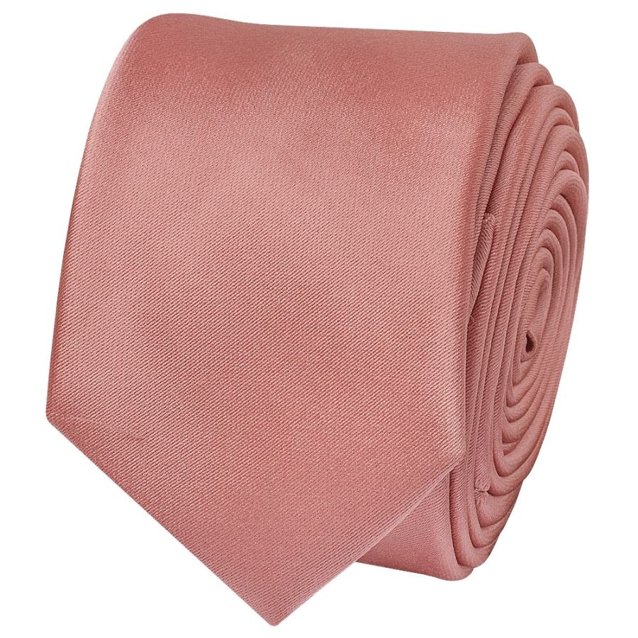 Rose Gold Satin Skinny Men's Tie