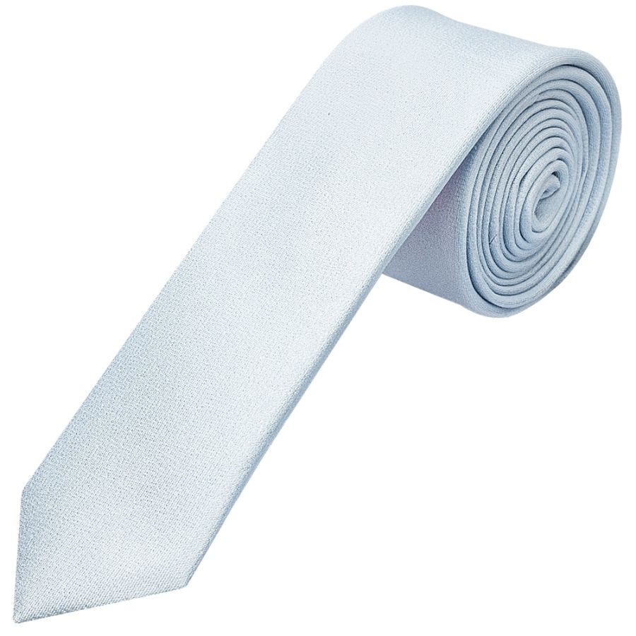 Plain Sky Blue Silk Skinny Boys Tie