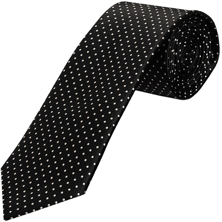 Black and White Polka Dot Classic Men's Tie