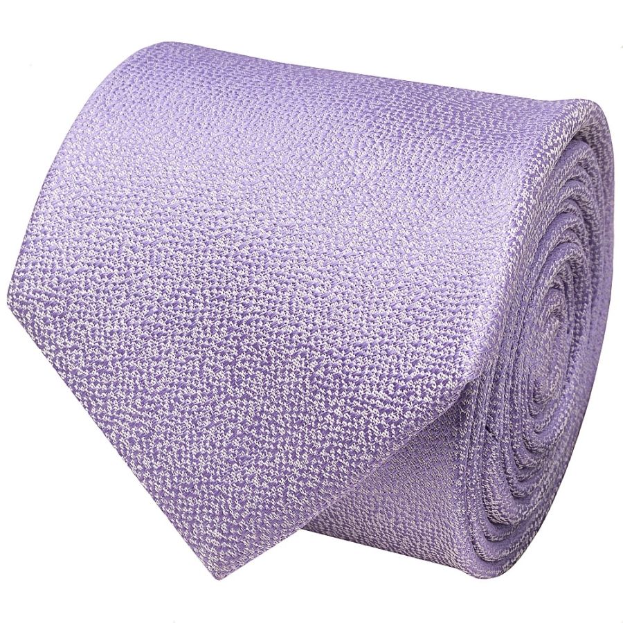 Plain Lavender Textured Silk Classic Men's Tie
