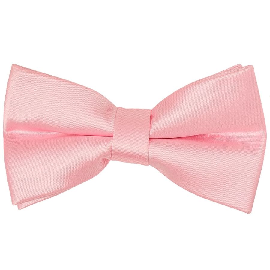 Pre Tied Pink Satin Boys Bow Tie Age 4-7