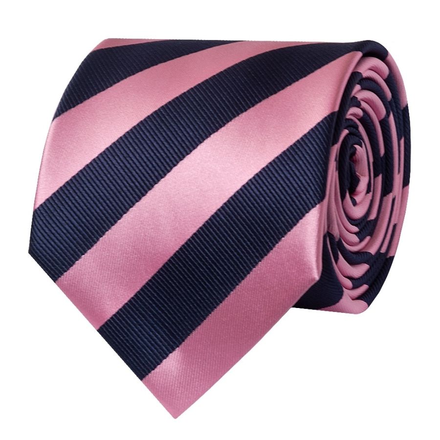 Navy and Pink Striped Classic Men's Tie