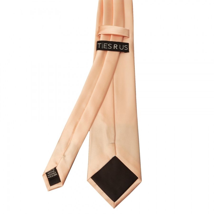 Plain Light Peach Satin Classic Men's Tie