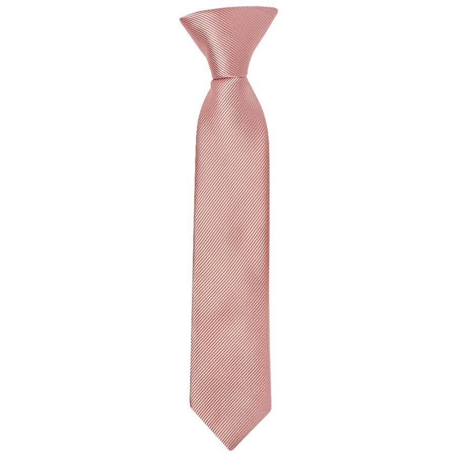 Pre Tied Dusty Rose Silk Twill Boys Tie Age 4-7