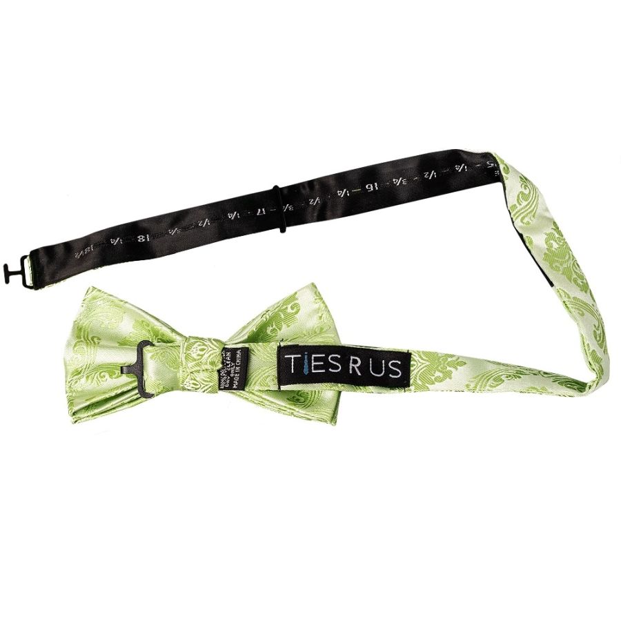 Sage Green Paisley Handmade Mens Bow Tie